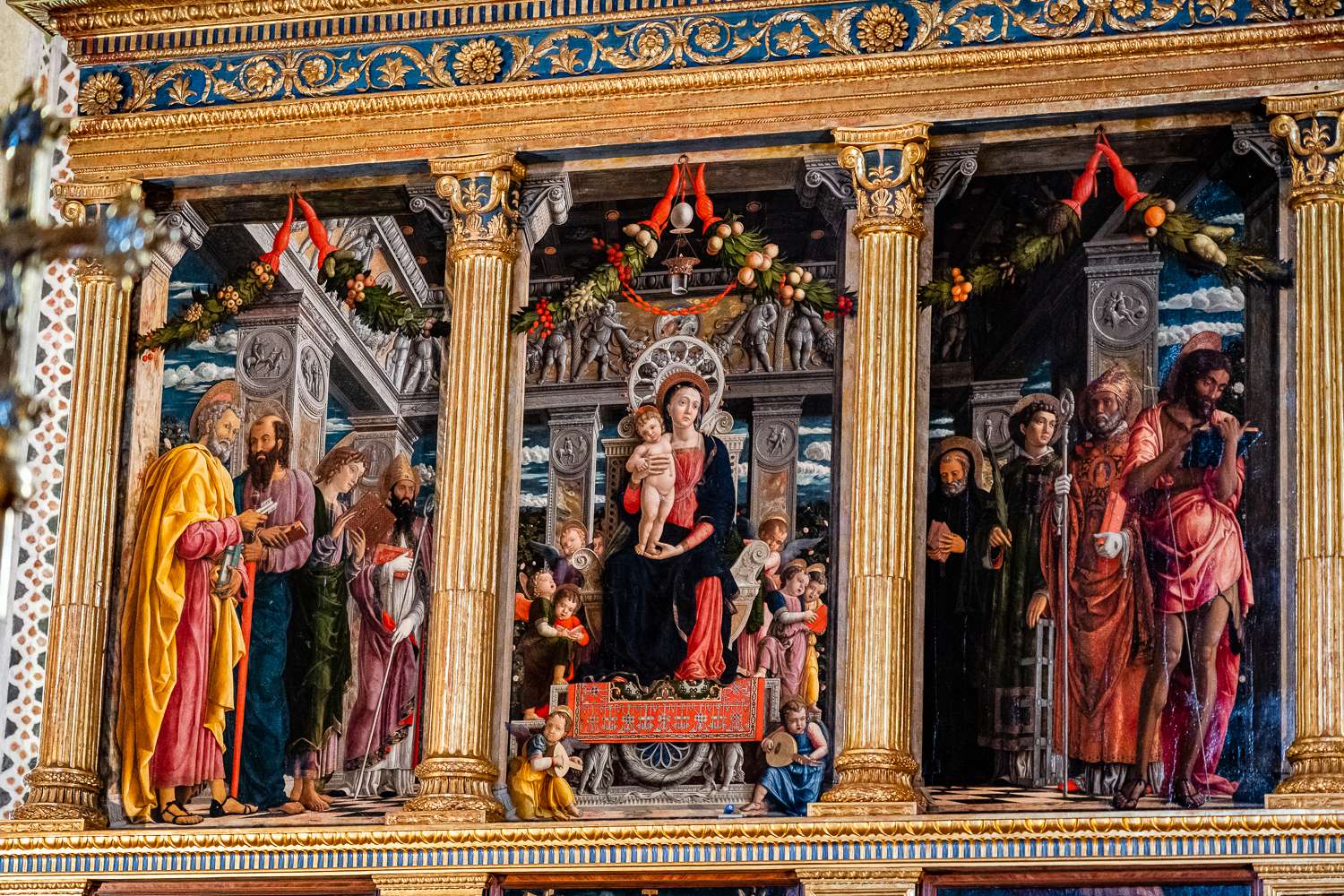 The Altarpiece Mantegna in the Basilica San Zeno Verona, Italy