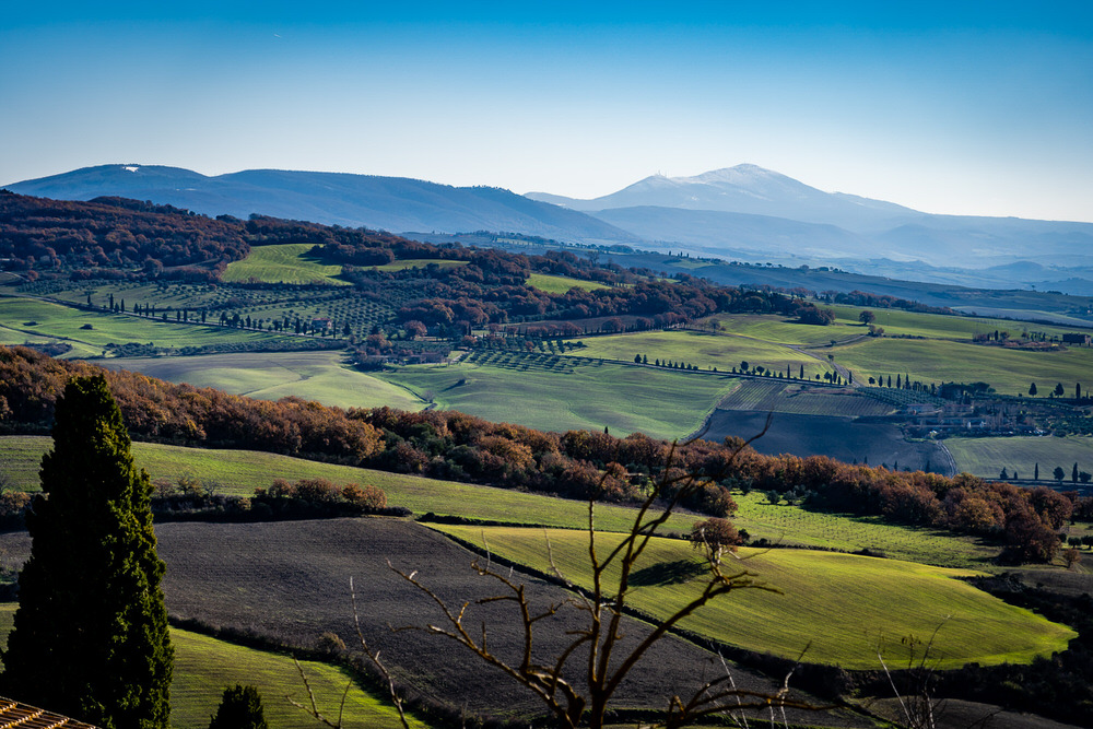 Italian Countryside as seen from Pienza in Tuscany, Italy