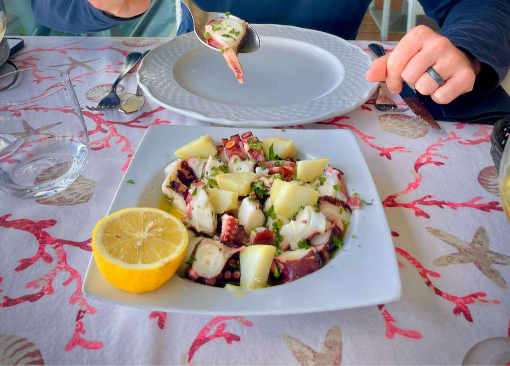 Classic Summer Sicilian Food Polpo and Potato Salad