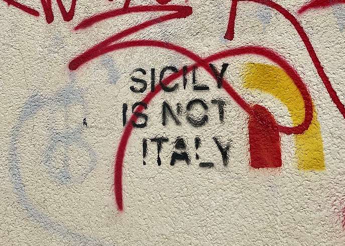 Sicily is Not Italy Graffiti as Seen in Palermo